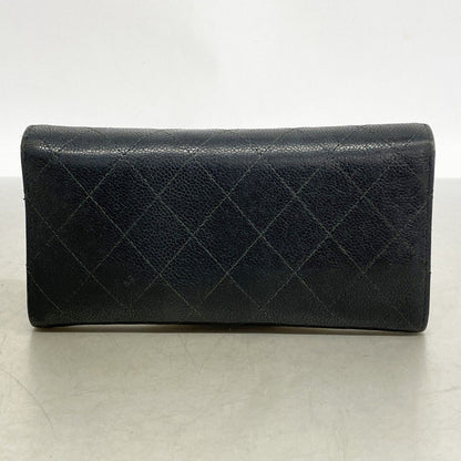 Chanel Wallet Quilted Caviar Leather Black Gold — view 9