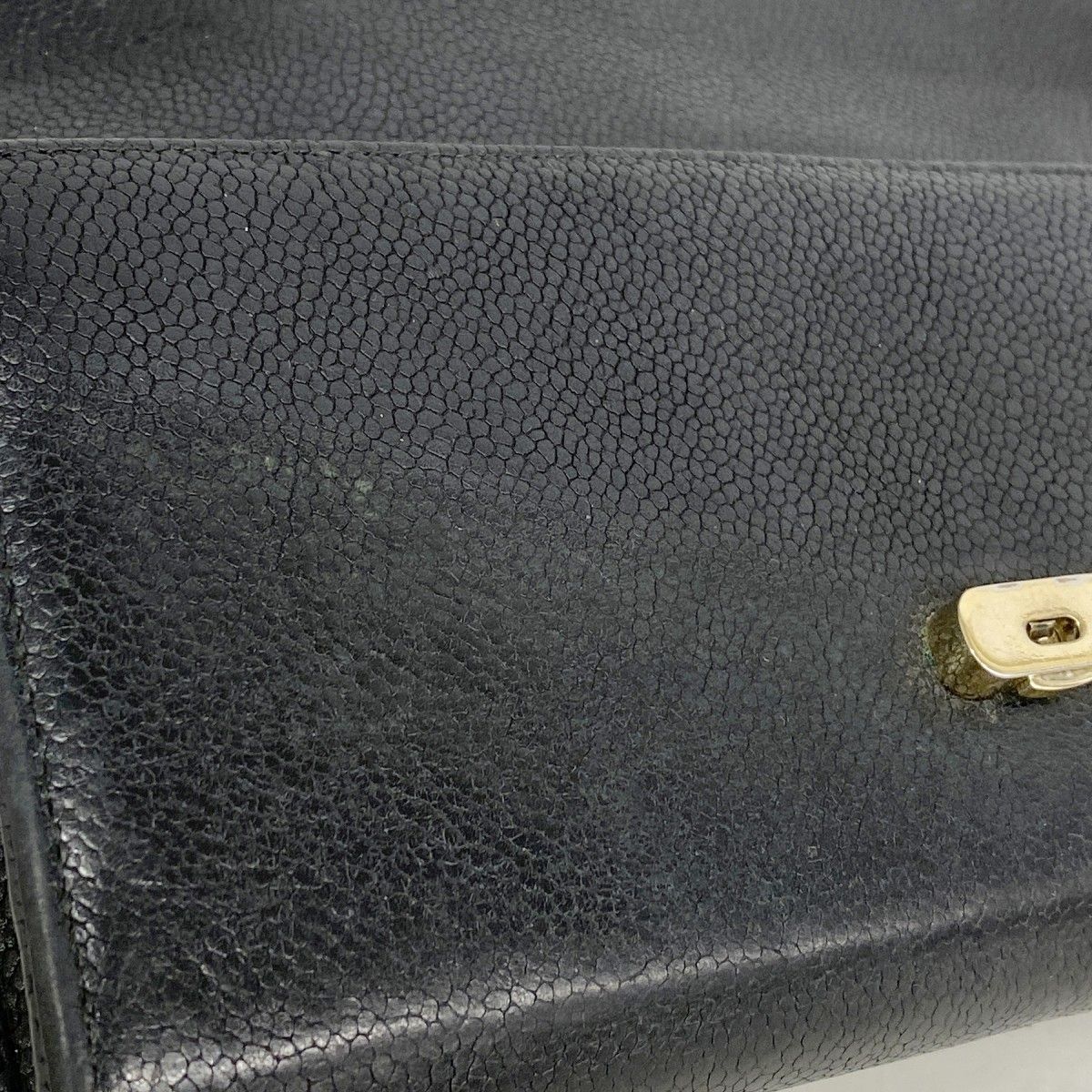 Chanel Wallet Quilted Caviar Leather Black Gold — view 7