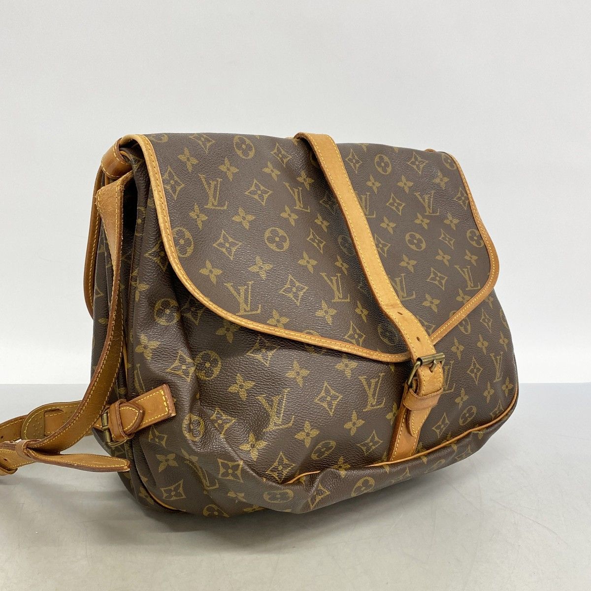 Louis Vuitton Shoulder Bag Monogram Saumur 35 Brown — view 2