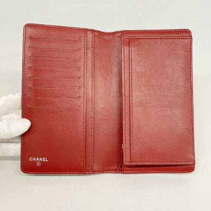 Chanel Wallet Camellia Lambskin Red Silver — view 3