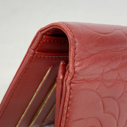 Chanel Wallet Camellia Lambskin Red Silver — view 6