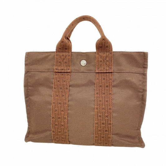Hermes Handbag Her Line PM Canvas Brown Silver