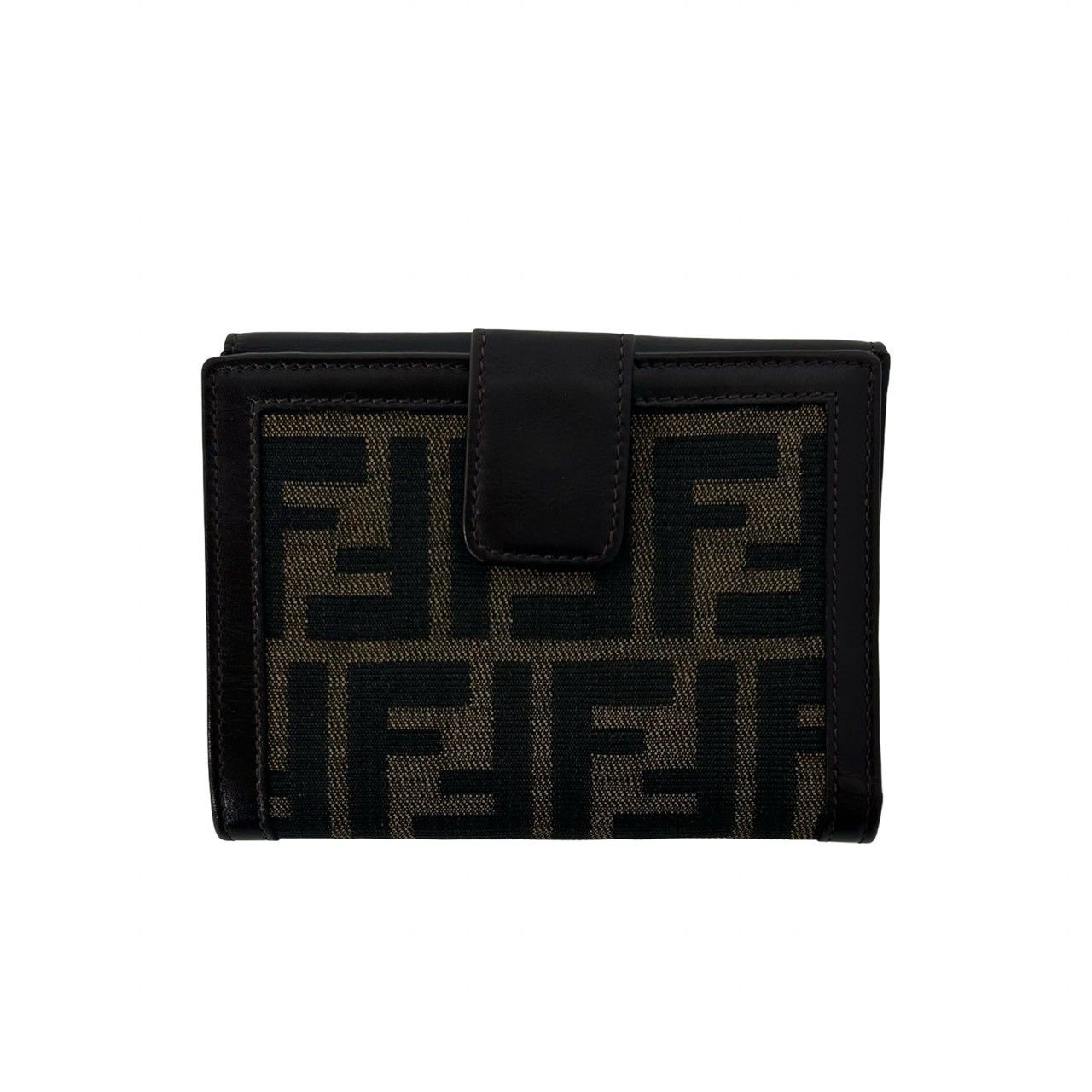 Fendi Vintage Zucca FF Pattern Canvas Leather Bifold Wallet Billfold Coin Purse — view 2
