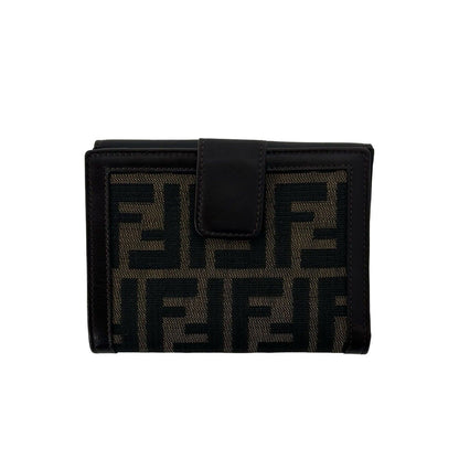 Fendi Vintage Zucca FF Pattern Canvas Leather Bifold Wallet Billfold Coin Purse — view 2