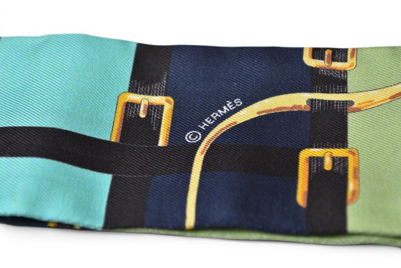 Hermes Twill Scarf Silk Belt Motif Light Blue — view 5