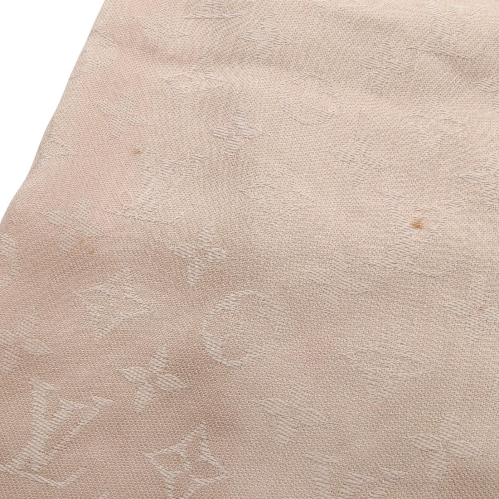 Louis Vuitton Shawl Monogram Ecru Silk Wool Scarf — view 3