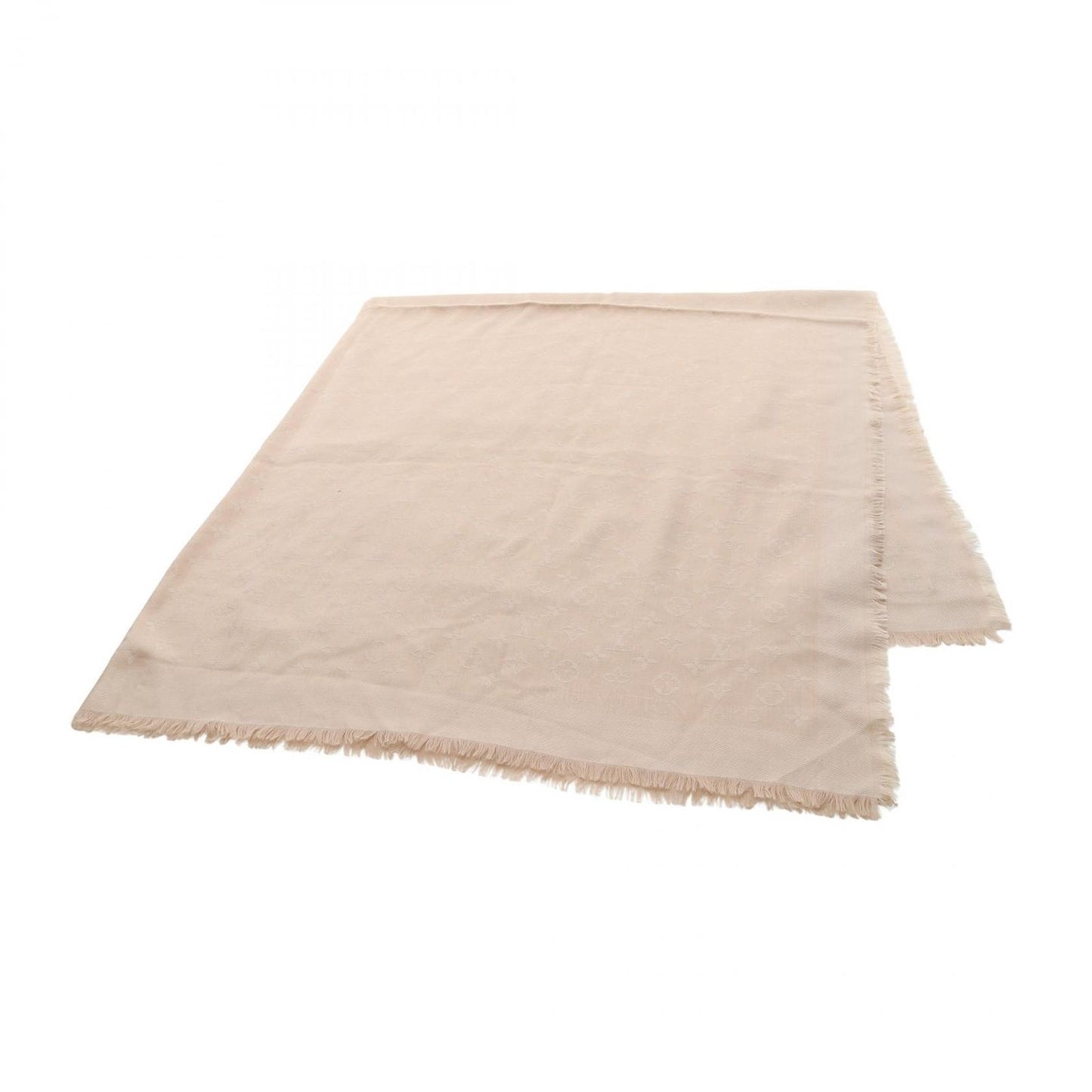 Louis Vuitton Shawl Monogram Ecru Silk Wool Scarf