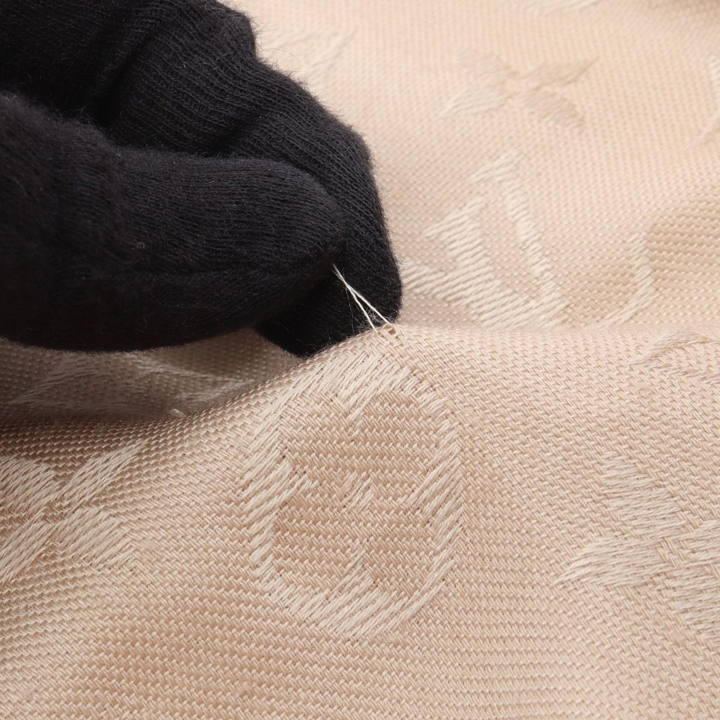 Louis Vuitton Shawl Monogram Ecru Silk Wool Scarf — view 5