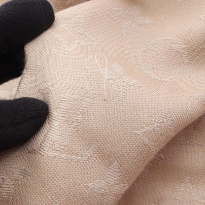 Louis Vuitton Shawl Monogram Ecru Silk Wool Scarf — view 4