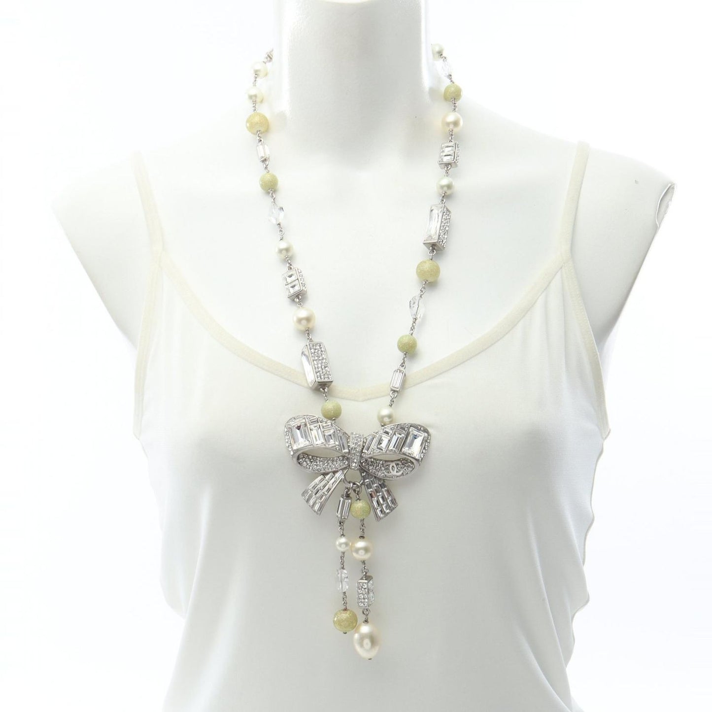 Chanel Necklace CC Logo Ribbon Stainless Steel — view 6
