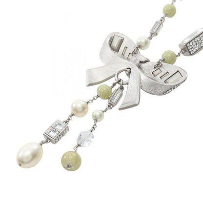 Chanel Necklace CC Logo Ribbon Stainless Steel — view 2
