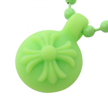 Chrome Hearts Necklace Rubber CH Crossball Stainless Steel