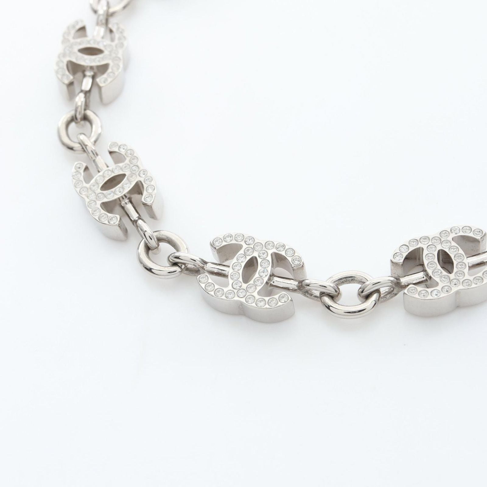 Chanel Necklace CC Logo Stainless Steel CC Line Stone — view 2