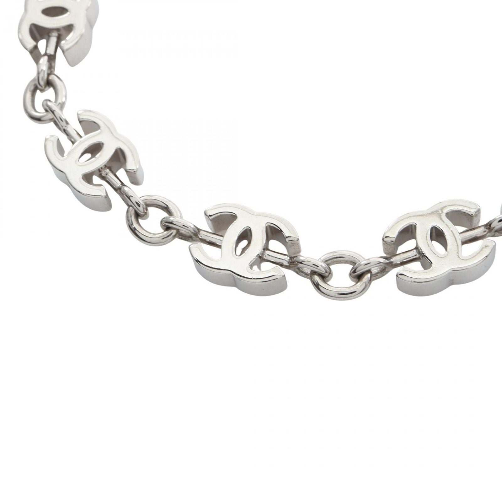 Chanel Necklace CC Logo Stainless Steel CC Line Stone — view 3