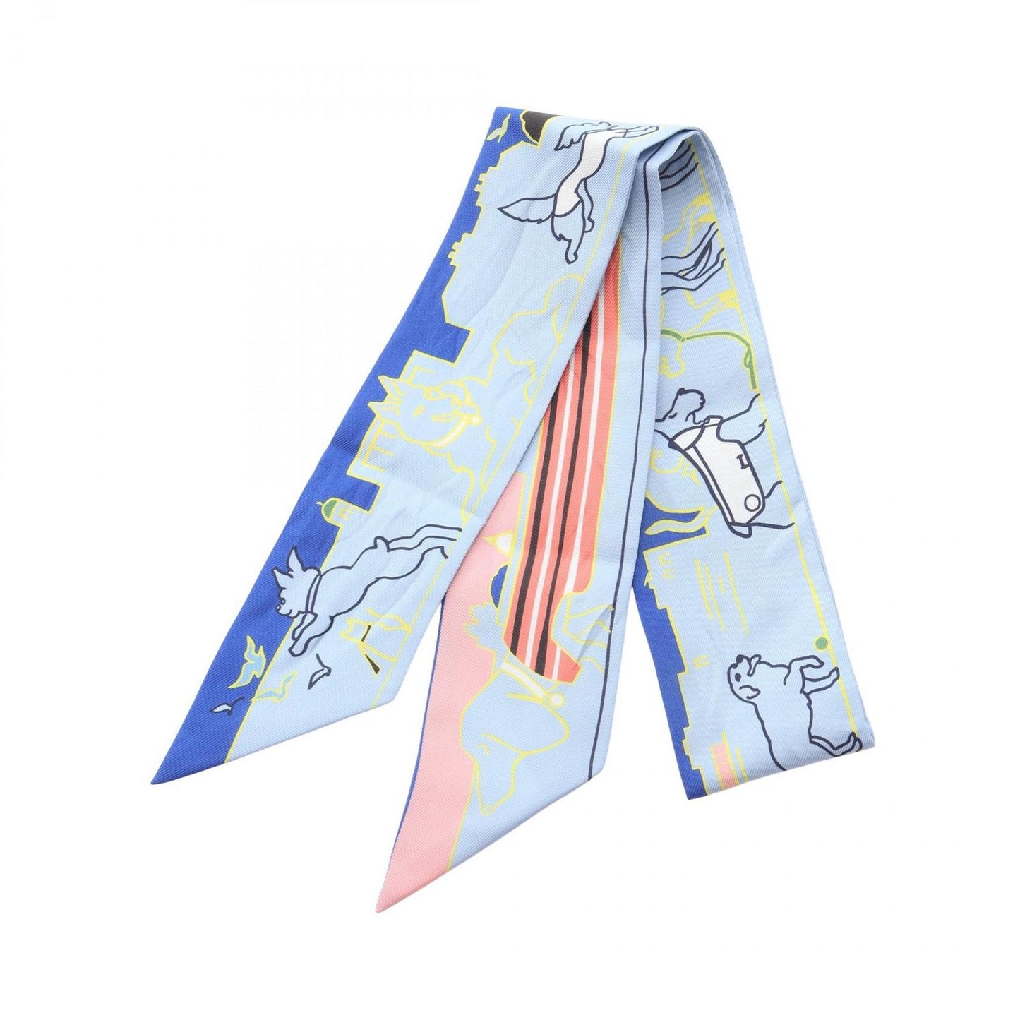Hermes Scarf Twill les Chiens Parisiens Silk