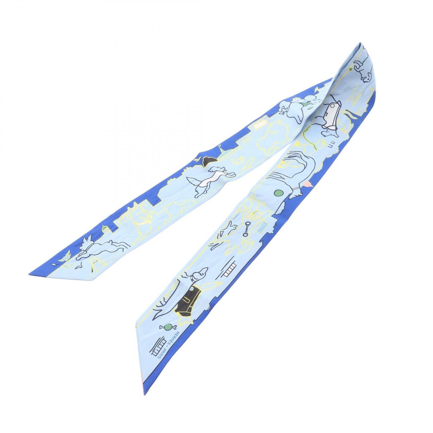 Hermes Scarf Twill les Chiens Parisiens Silk — view 2