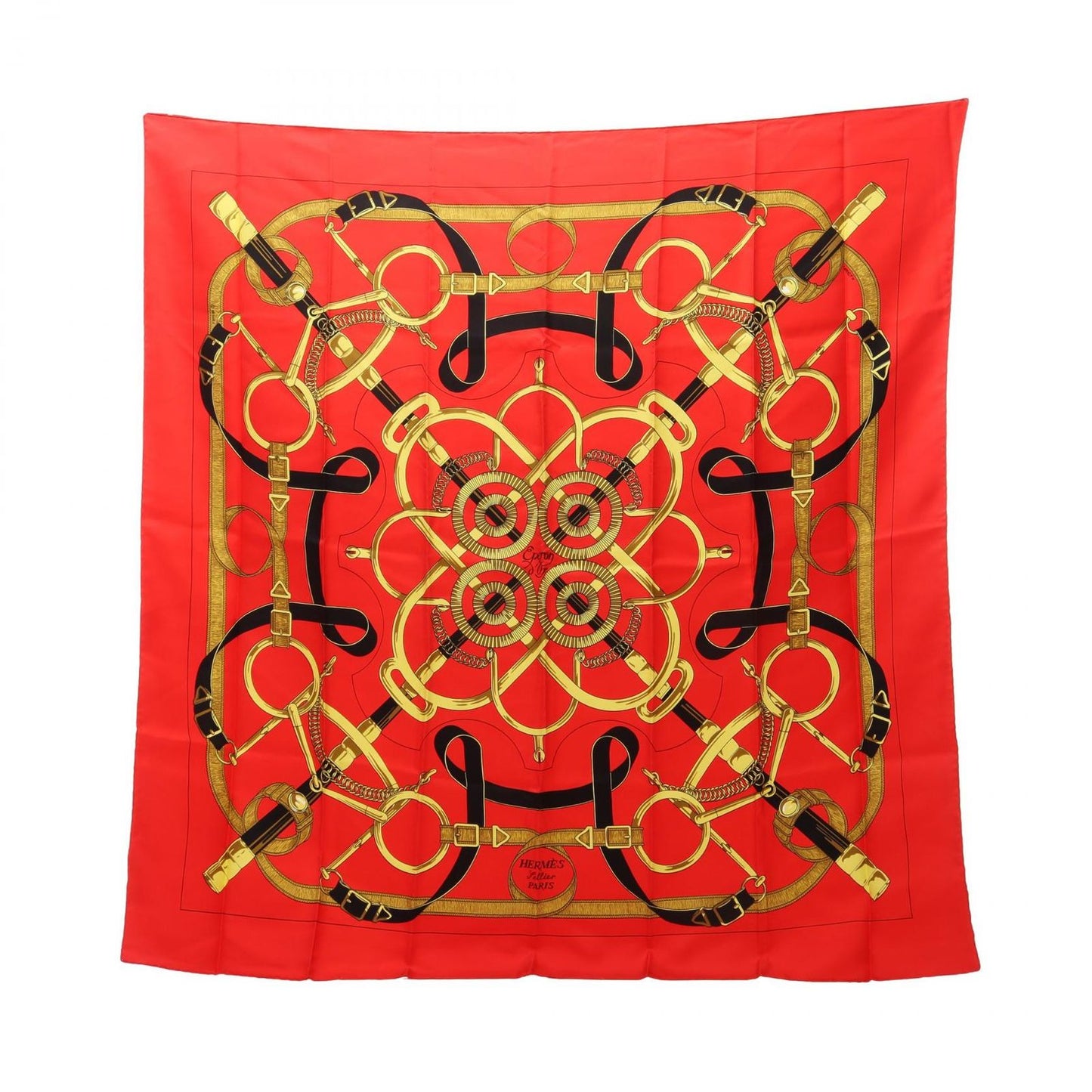 Hermes Scarf Carre 90 Eperon D'or Silk