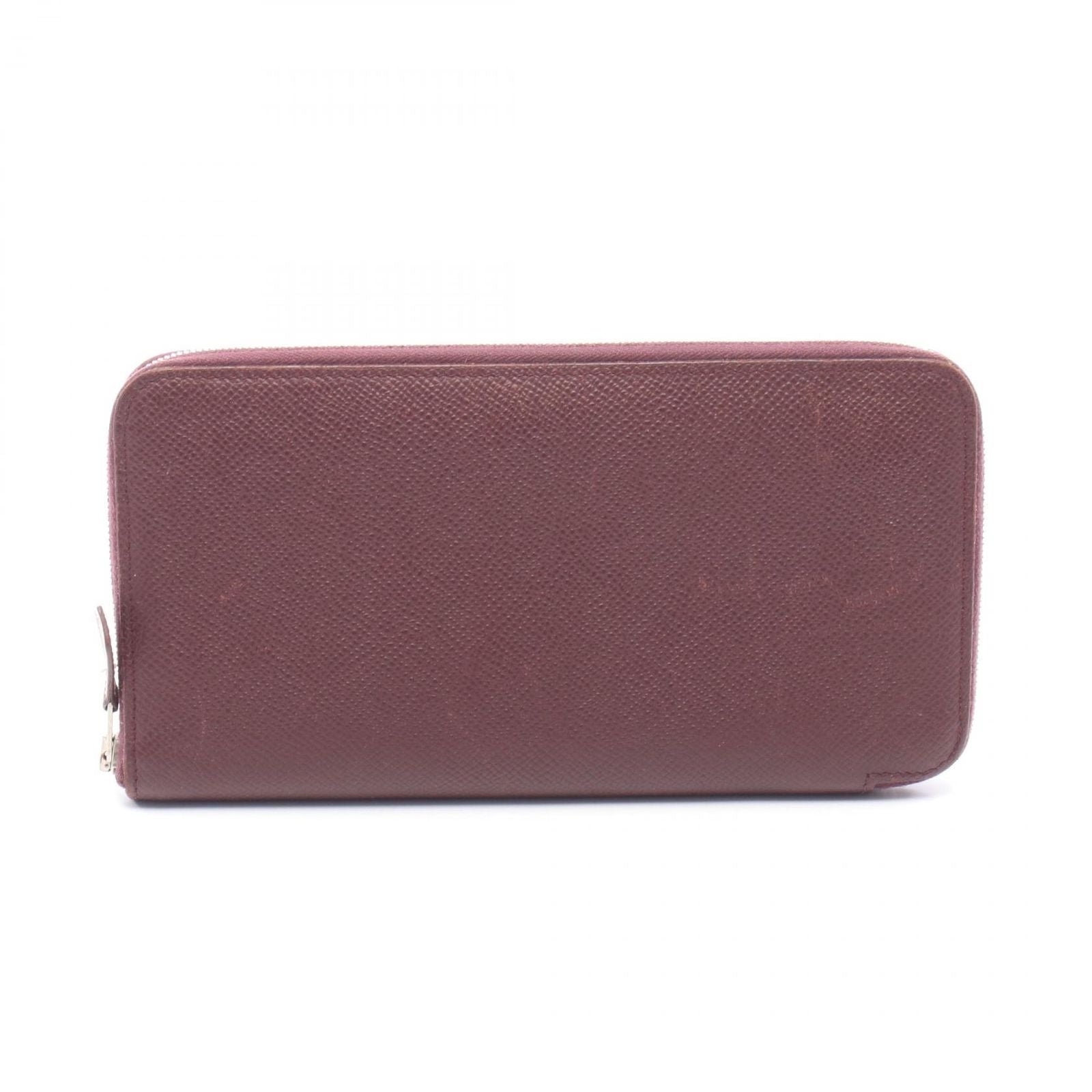 Hermes Round Wallet Azap Long Silk in Rouge Ash Leather Long