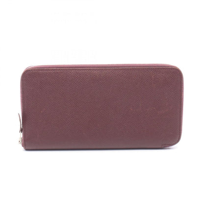 Hermes Round Wallet Azap Long Silk in Rouge Ash Leather Long