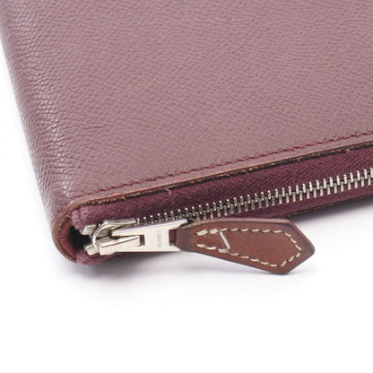 Hermes Round Wallet Azap Long Silk in Rouge Ash Leather Long — view 7