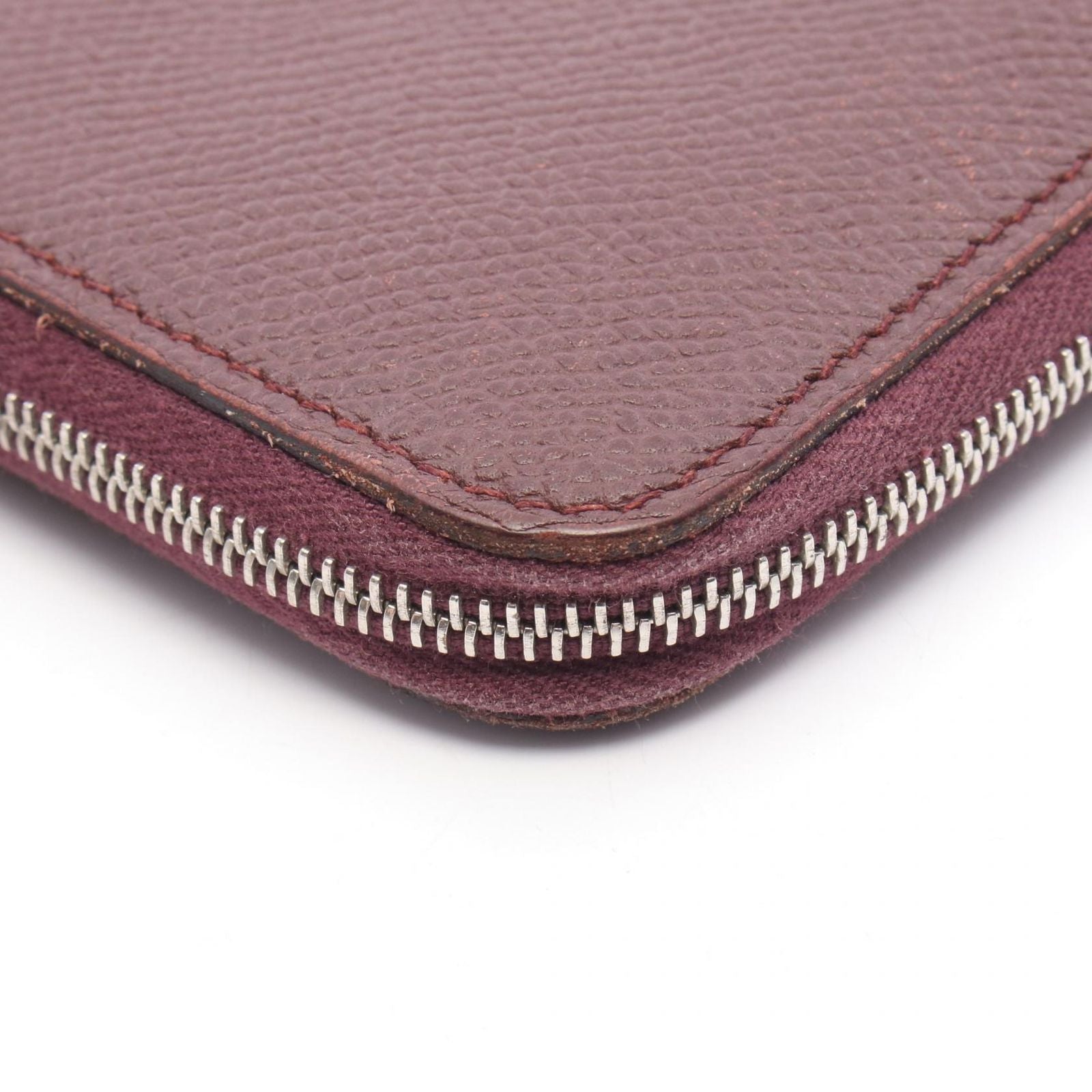 Hermes Round Wallet Azap Long Silk in Rouge Ash Leather Long — view 8