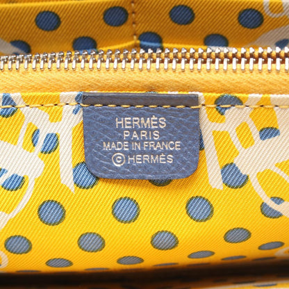 Hermes Round Wallet Azap Long Silk in Deep Blue Leather Long — view 4