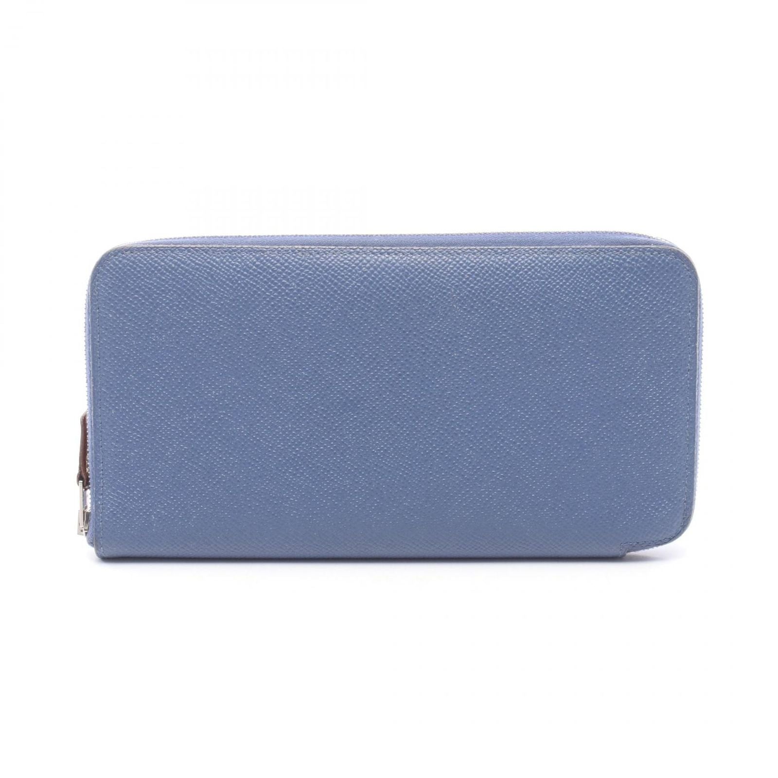 Hermes Round Wallet Azap Long Silk in Deep Blue Leather Long