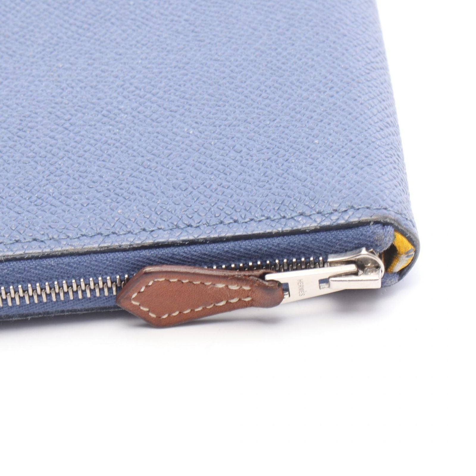Hermes Round Wallet Azap Long Silk in Deep Blue Leather Long — view 7