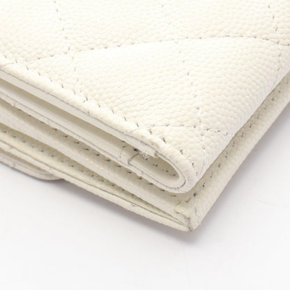 Chanel Trifold Wallet Classic Small Flap Quilted White Caviar Leather — view 9