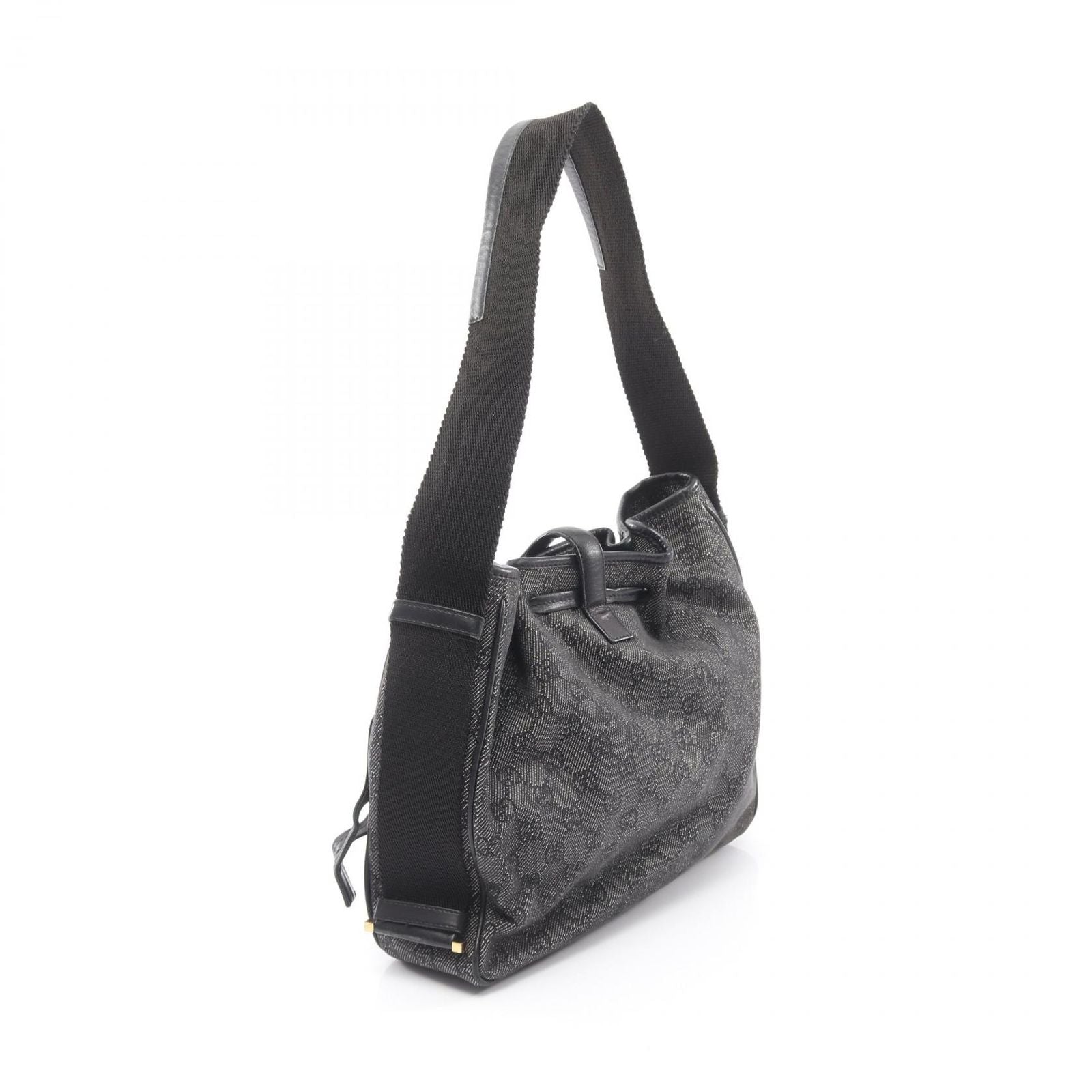 Gucci Shoulder Bag GG Pattern Black Canvas Leather — view 2
