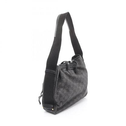 Gucci Shoulder Bag GG Pattern Black Canvas Leather — view 2