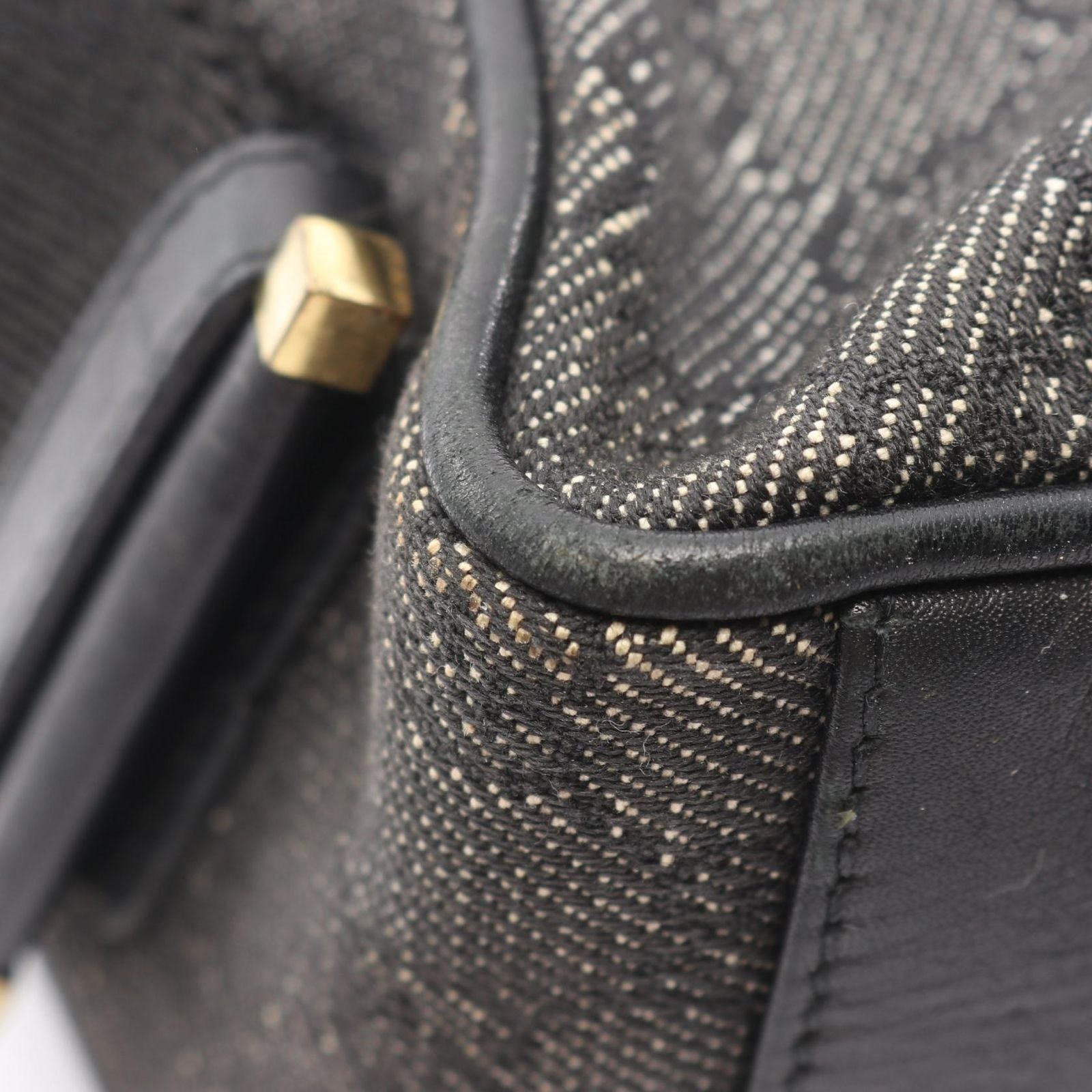 Gucci Shoulder Bag GG Pattern Black Canvas Leather — view 5
