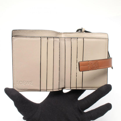 Loewe Bifold Wallet Anagram Compact Zip Green Brown Leather — view 3