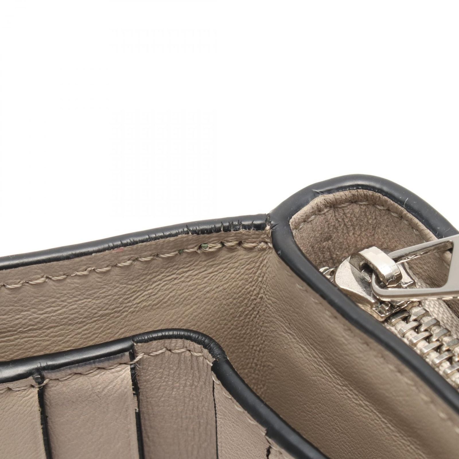 Loewe Bifold Wallet Anagram Compact Zip Green Brown Leather — view 7
