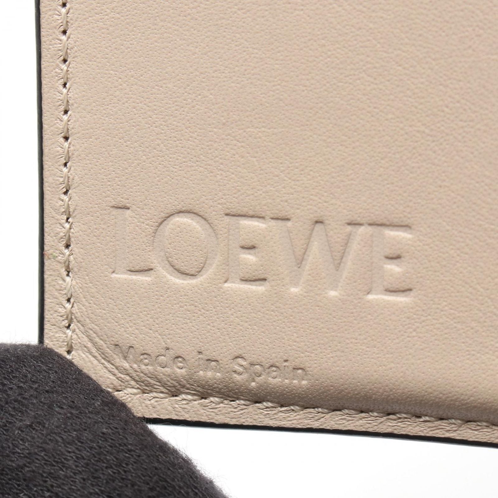 Loewe Bifold Wallet Anagram Compact Zip Green Brown Leather — view 5