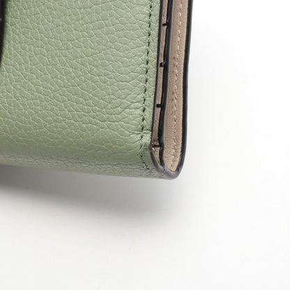 Loewe Bifold Wallet Anagram Compact Zip Green Brown Leather — view 9