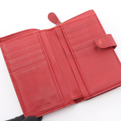 Bottega Veneta Bifold Wallet Intrecciato Red Leather — view 3