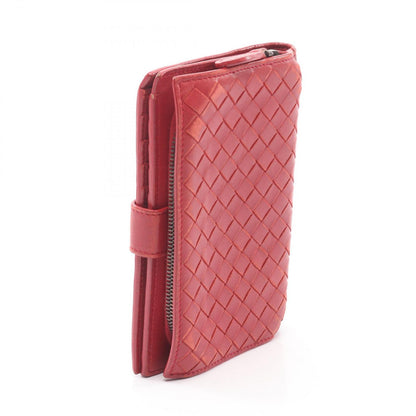 Bottega Veneta Bifold Wallet Intrecciato Red Leather — view 2