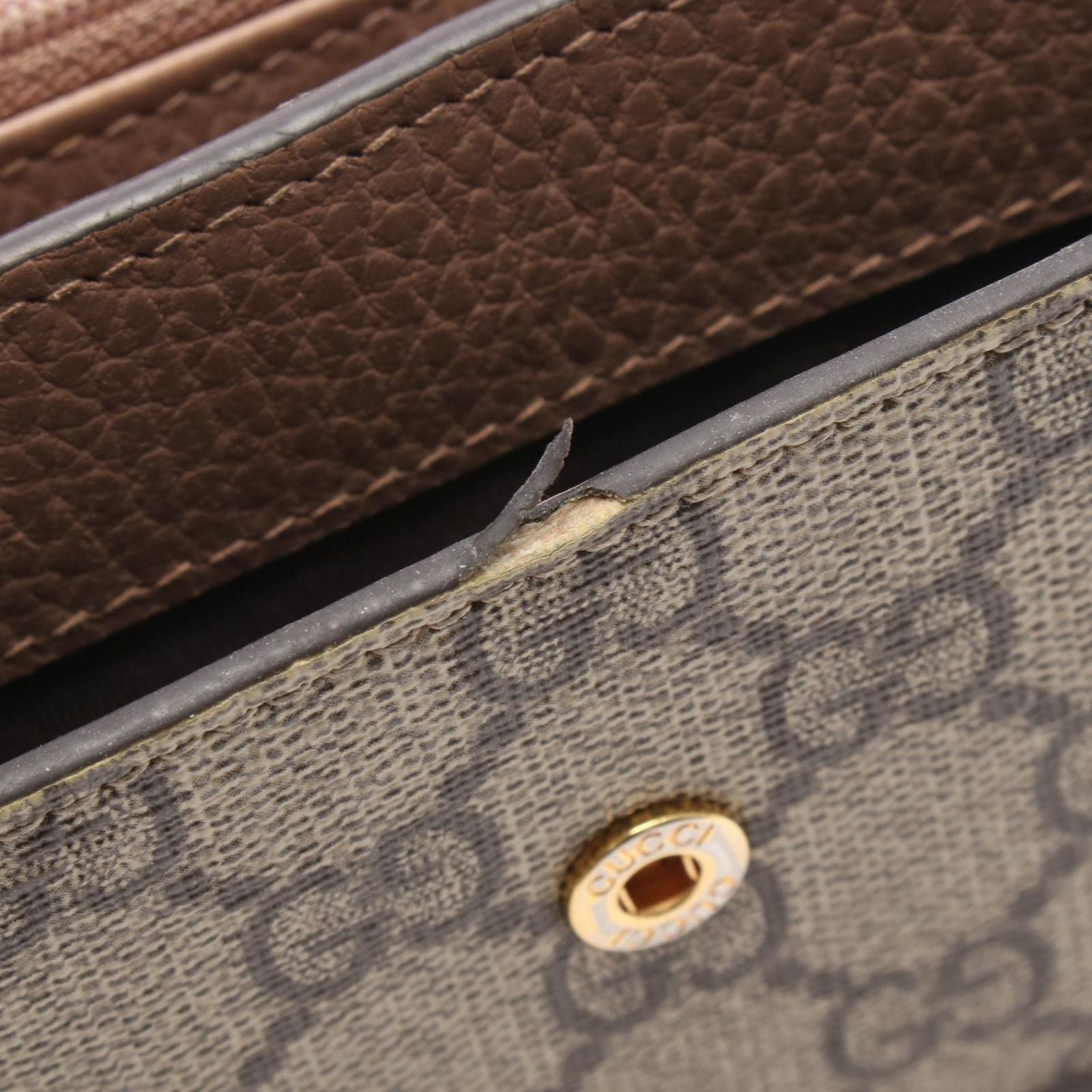 Gucci Bifold Wallet Petit Marmont Continental Pink Beige Leather GG — view 9