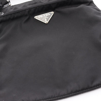 Prada Shoulder Bag Black Nylon Leather Triangle Logo — view 9