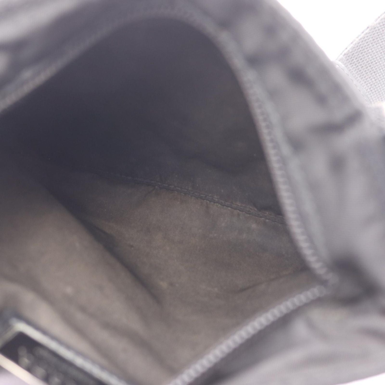 Prada Shoulder Bag Black Nylon Leather Triangle Logo — view 7