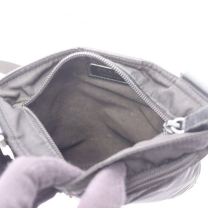 Prada Shoulder Bag Black Nylon Leather Triangle Logo — view 5