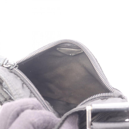 Prada Shoulder Bag Black Nylon Leather Triangle Logo — view 8