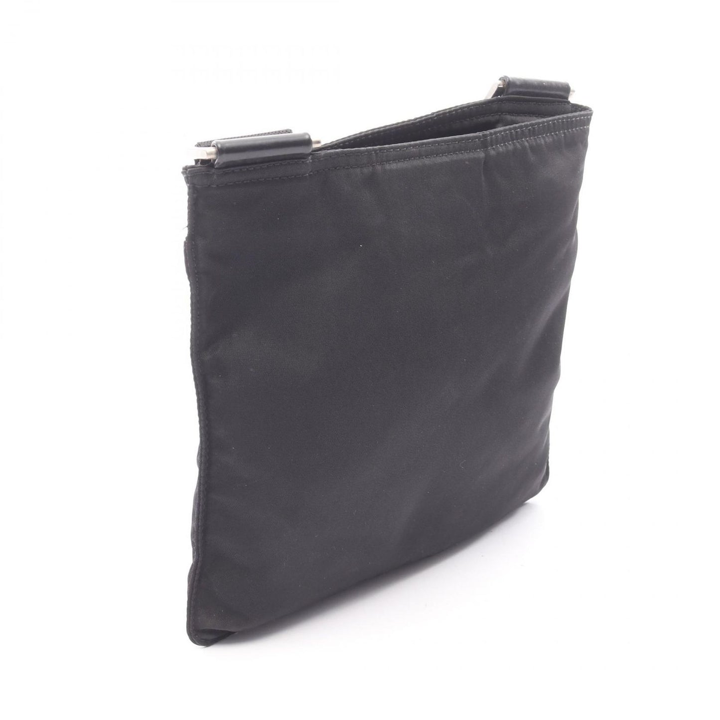Prada Shoulder Bag Black Nylon Leather Triangle Logo — view 2