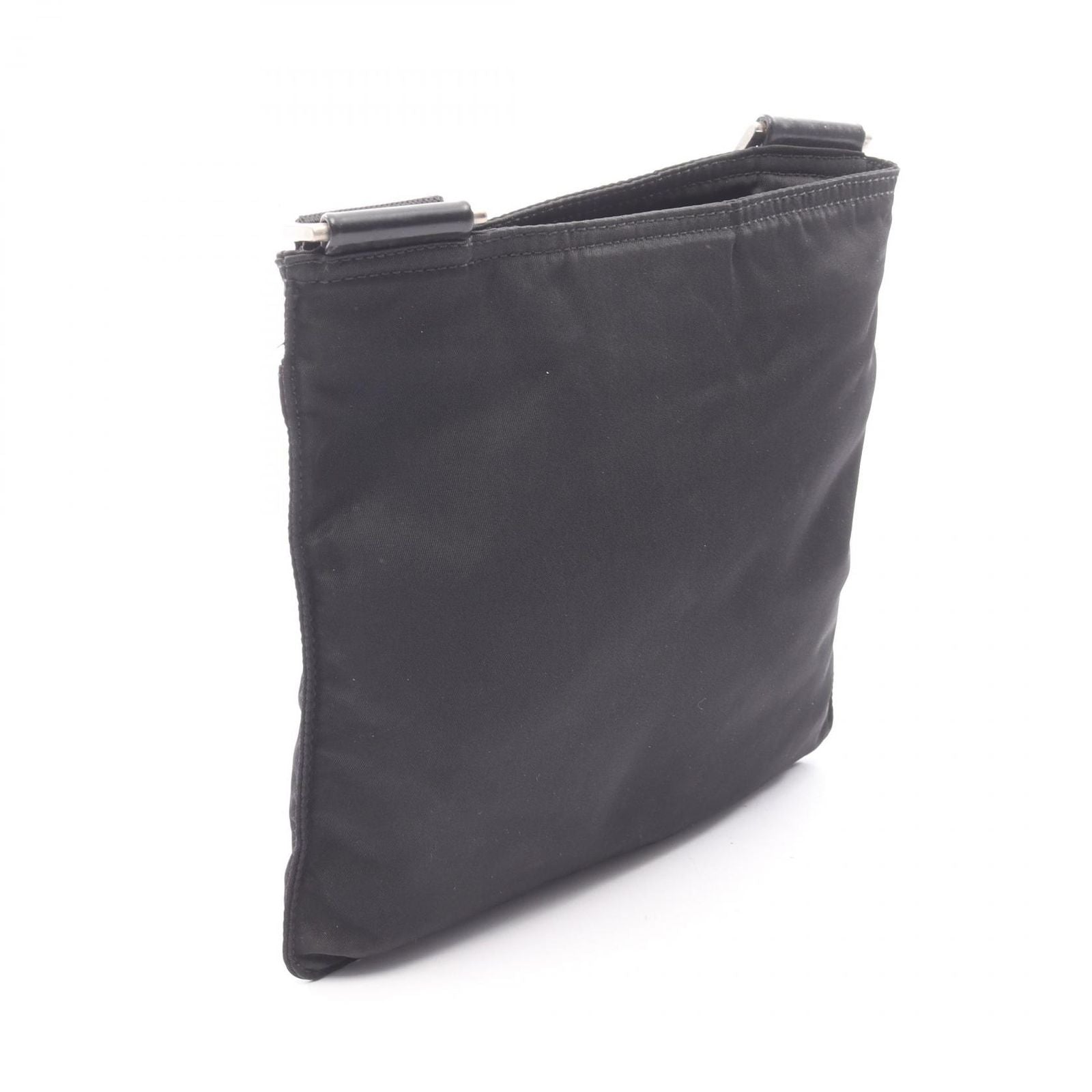 Prada Shoulder Bag Black Nylon Leather Triangle Logo — view 2