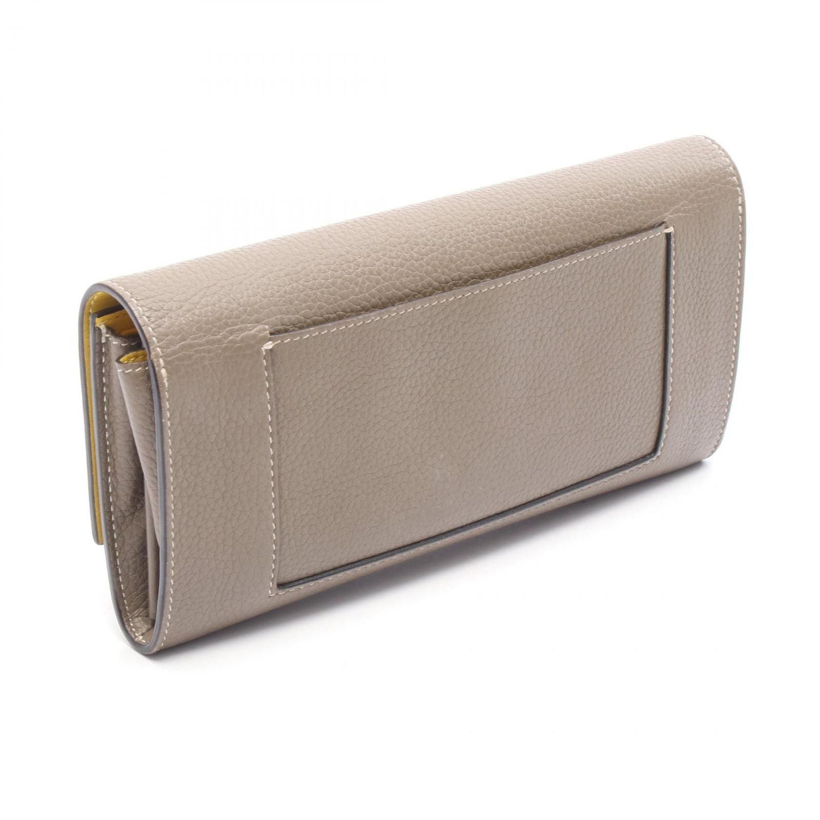 Celine Bifold Wallet Large Flap Multi Function Gray Yellow Leather — view 2