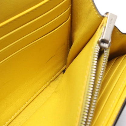 Celine Bifold Wallet Large Flap Multi Function Gray Yellow Leather — view 7