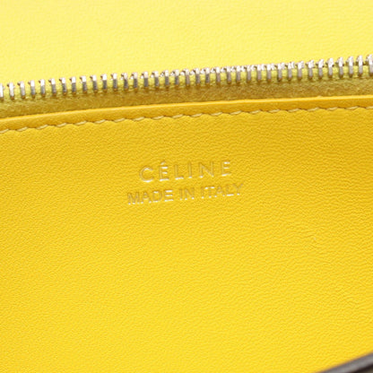Celine Bifold Wallet Large Flap Multi Function Gray Yellow Leather — view 5