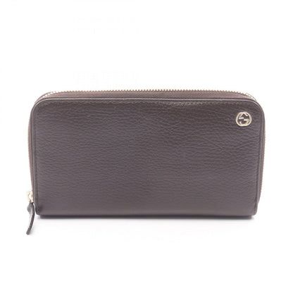 Gucci Round Wallet Interlocking Dark Brown Leather