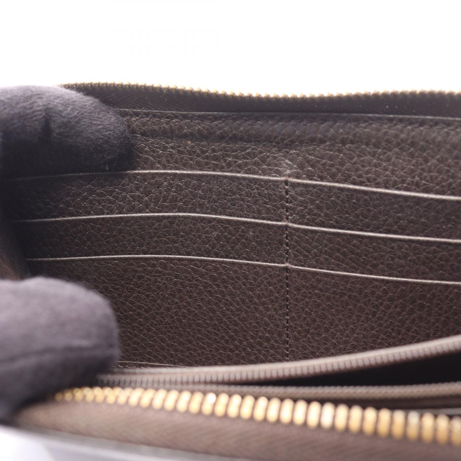 Gucci Round Wallet Interlocking Dark Brown Leather — view 7